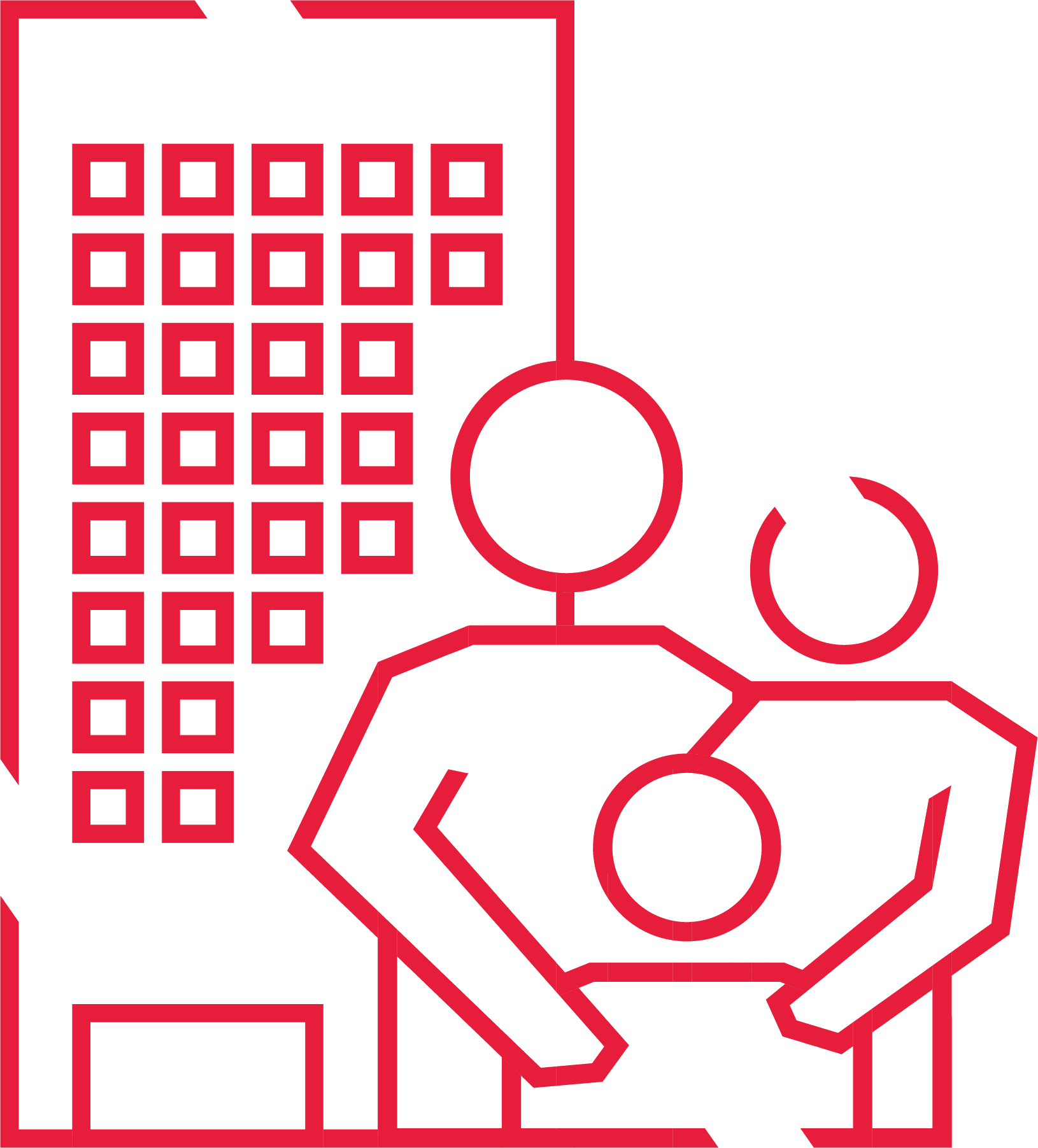 groupe de personnes devant chantier